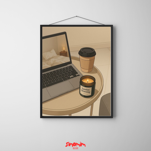 تابلو قهوه و شمع